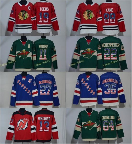 

USA Flag Premier Jersey 19 Jonathan Toews 88 Patrick Kane 11 Zach Parise 22 Nino Niederreiter 13 Nico Hischier 27 Ryan McDonagh Zuccarello