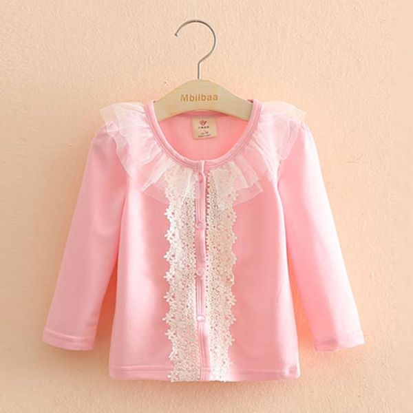 

2018 girls autumn full sleeves cardigan kids cotton lace coat flower children outerwear casual girl clothes children clothing, Blue