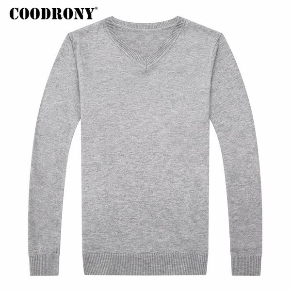 

coodrony classic pure color sweater men casual v-neck pullover men clothes 2018 autumn winter sweaters plus size pull homme 8153, White;black