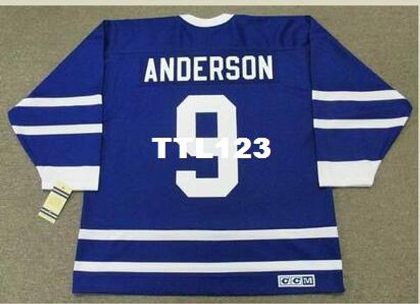 

mens #9 glenn anderson toronto maple leafs 1991 ccm vintage home away hockey jersey or custom any name or number retro jersey, Black;red