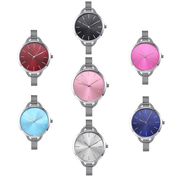 

2018 cmk simple style ladies watches slim mesh steel strap elegant women quart watches female casual dress wristwatch clock hour, Slivery;brown