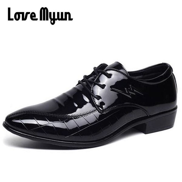 

male dress shoes low heels mens patent leather oxfords wedding black shoes lace up pointed toe leather flats ab-32