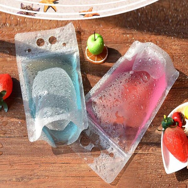 

clear stand-up beverage drink coffee plastic plastic zipper packaging bag resealable zip lock pouch food drinking makeup storage bag