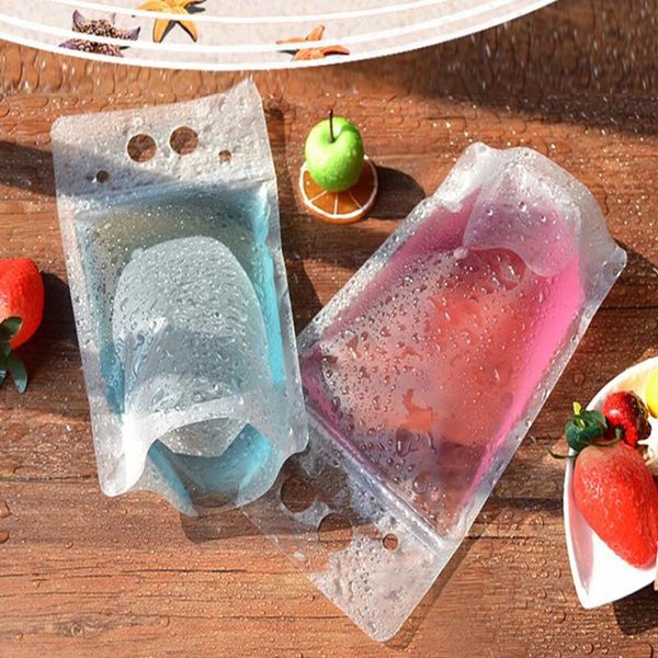 Clear Stand-up bebida bebida café plástico plástico zíper embalagem saco resealable zip bloqueio bolsa alimento bebendo maquiagem maquiagem saco de armazenamento