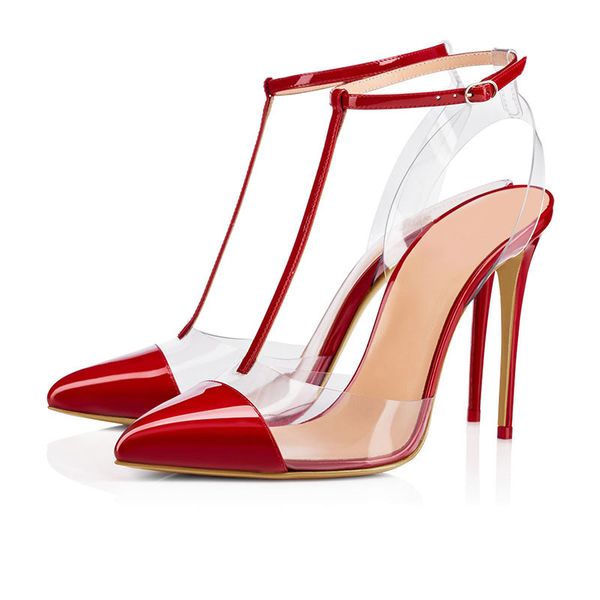 

2018 new fashion shoes women sandals gladiator pointed toes zapatos ankle wrap stiletto high heels pvc party shoes sandalias ladies shoes, Black