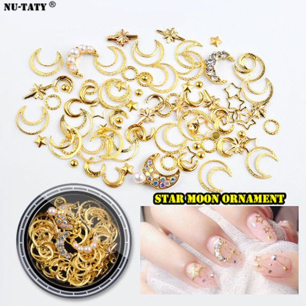 

nu-taty axel moon jewelry mix set metal copper round rivet sequins nail diamond ornament tools nail sticker, Silver;gold