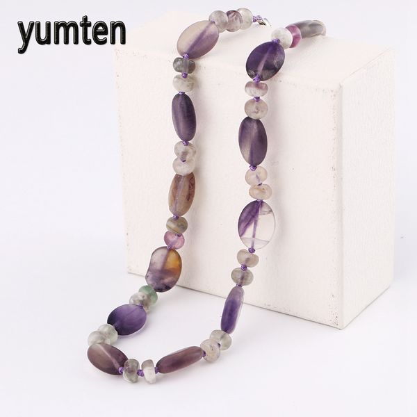 

yumten amethyst necklace power natural crystal men jewelry women steampunk statement sobretudo feminino sakura card captor gift, Silver