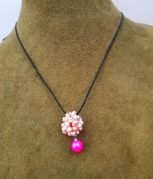

creative handcrafted round 7-8mm freshwater pearl jewelry necklace, Bronze;silver
