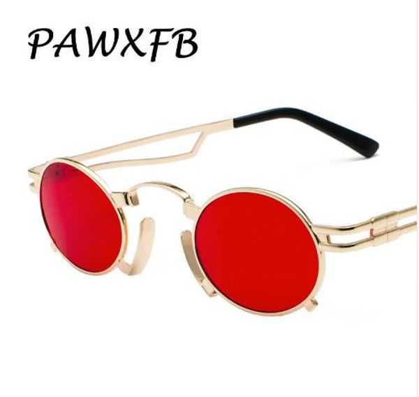 

new red round steampunk sunglasses women men summer style sun glasses vintage oculos de sol 400uv, White;black