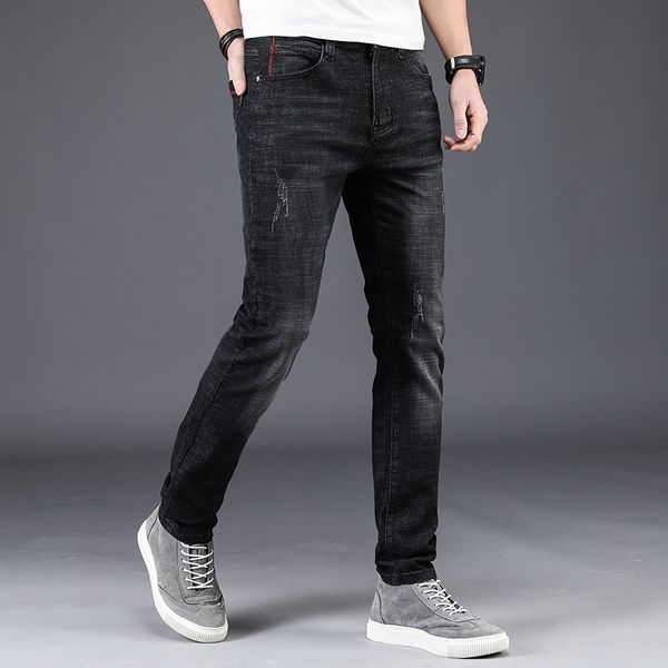 

men jeans homme men's classic pants masculina skinny black hombre roupas masculinas biker hip hop pantalon vaquero jogger, Blue