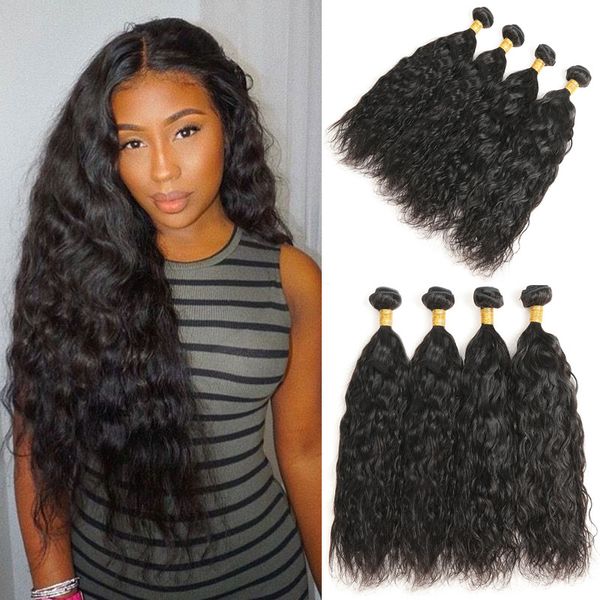 Indian Natural Wave Human Hair Extensions 8 24 Natural Black Non