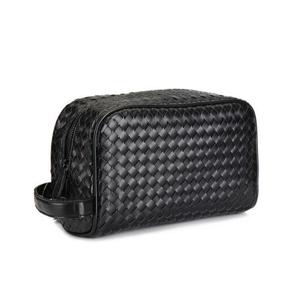 

botom luxury designer woven man bag exquisite day clutch male handle bag faux leather men's clutch handbag