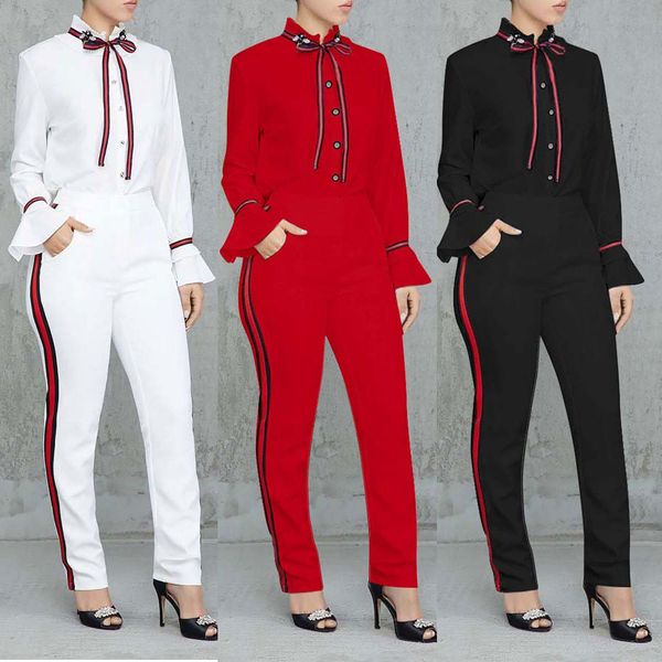 

Fall Winter Women Fahsion Suit Pullovers Casual Long Sleeve Tops Shirt Two Piece Pants Set