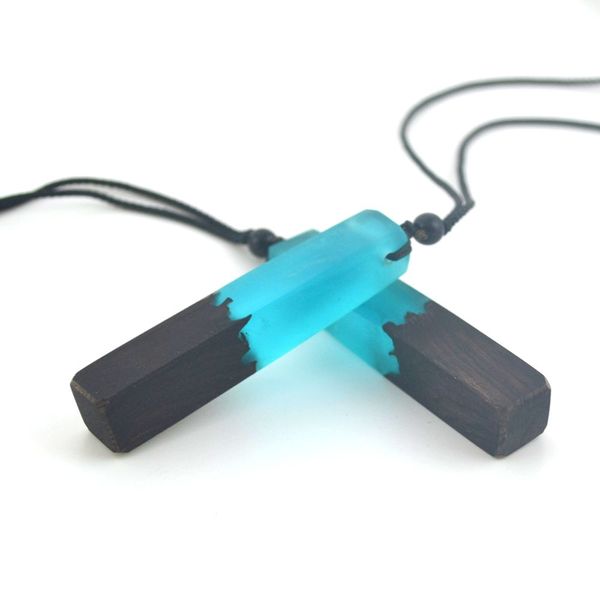 

leanzni retro necklace pendants, professional wooden resin gifts, crafts, black logs, men and women jewelry, Silver