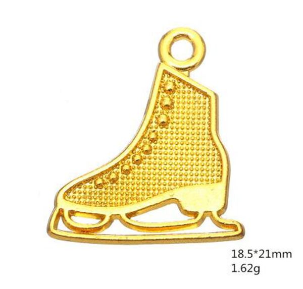

2021 gold color sporty ice skates charms other customized jewelry, Bronze;silver