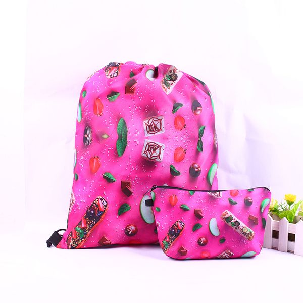 

drawstring bags set female drawstring bags 3d printing schoolbags sweets women bag day clutches