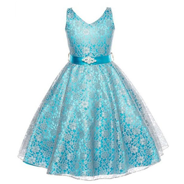 

Lovely Lace Appliques Flower Girl Dresses Kids Evening Gowns For Wedding First Communion Dresses