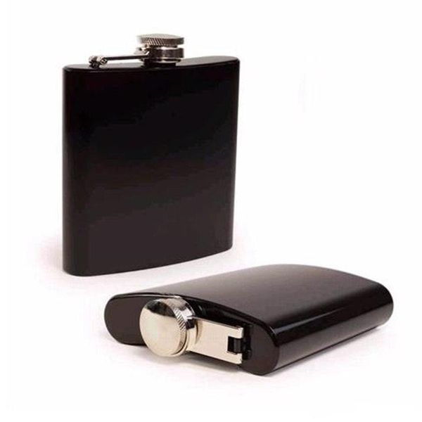 

matt black six ounce liquor hip flask screw cap,100% stainless steel , laser welding fast shipping