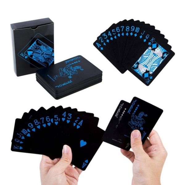 

Creative magic black poker card game pla tic waterproof poker playing card durable poker board game gift for family kid table game
