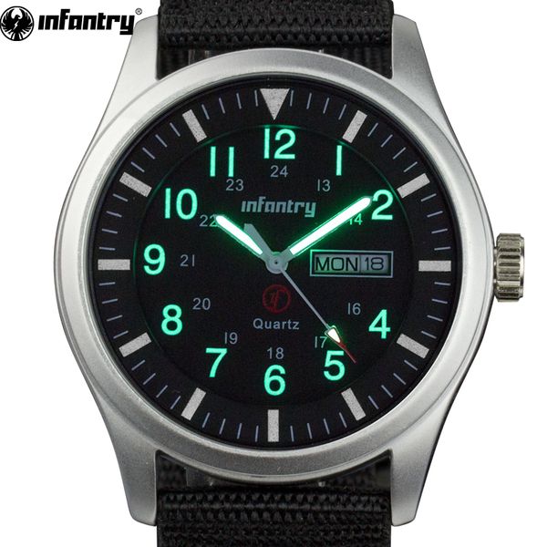 

INFANTRY Watch Men Glow in Dark Wristwatch Mens Watches Top Army Sport Date Day Nylon Relogio Masculino