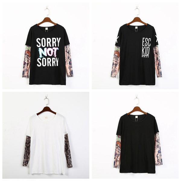 

family matching clothes hiphop tattoo sleeve men boys t shirts women girls clothes novelty cotton boys costume, Blue