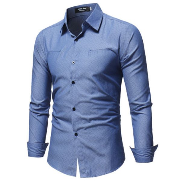 

mens slim fit business shirt long sleeve casual cotton shirt, White;black