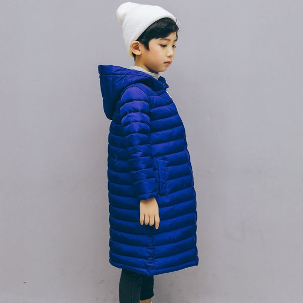 

children's boy girls outerwear coat clothing thick long cotton fashion coat kids parkas christmas gift 2018 winter new, Blue;gray