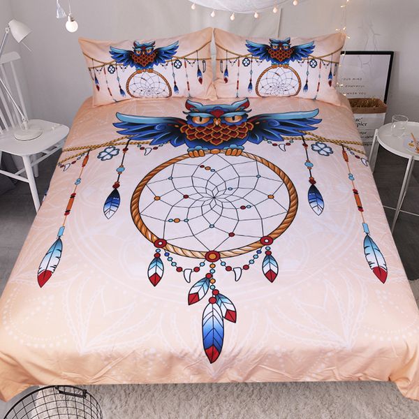 3d Reactive Print Bedding Sets Animal Bedclothes Owl Leopard Tiger