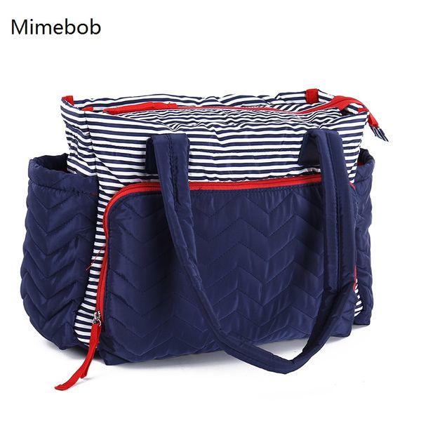 

women stripe duffel bag high capacity mummy baby diaper bag with pad mommy large travel baby nappy care maternity mom