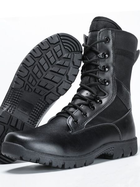 

type 17 combat boots male super light commando shock absorber summer tactical military male army breathable training boots, Black