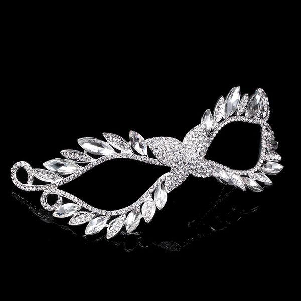 

2018 prom halloween bridal mask fancy dress party half face mask jewelry, White