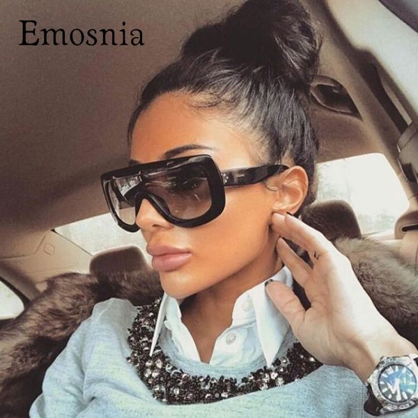 

emosnia 2017 square oversized sunglasses women men celebrity brand designer big lady uv400 vintage sun glasses female oculos, White;black