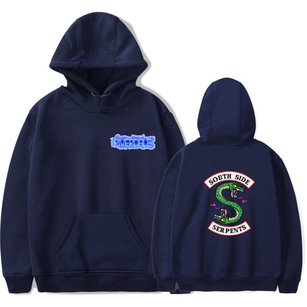 

american tv riverdale hoodie sweatshirt men and women pullover south side hoodie sweatshirt popular clothes, Black