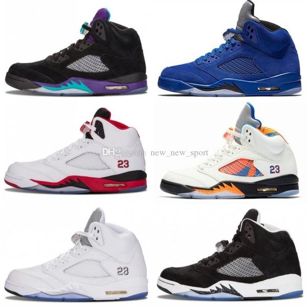 

Mens 5s V International Flight Basketball Shoes 5 White Cement OG Black camo grey red blue Suede Fire Red trainers Sport Sneakers 7-13