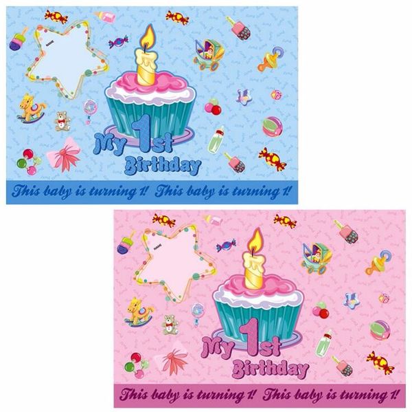 Acheter 1er Anniversaire Affiche Ou Papier Peint Pour Les Fournisseurs De Partie Bebe Garcon Ou Bebe Filles Douce Decoration De La Maison De 8 05 Du Serena1604 Dhgate Com