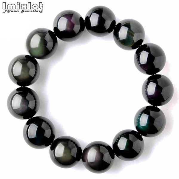 

new design natural black obsidian bracelet jewelry natural stone round bracelet bangle for men & women valentine's gift