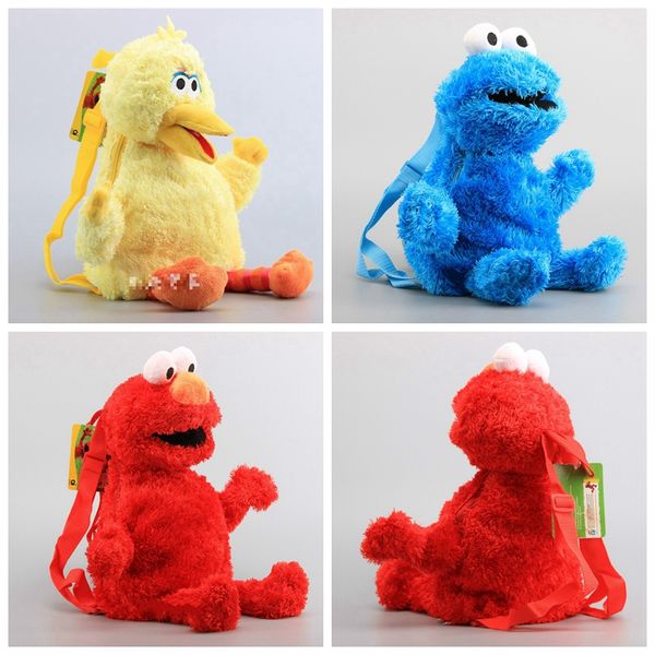 

Улица Сезам Рюкзак 45см Elmo Monster Cookie Bird Большой плюшевый рюкзак Детская сумка через плечо Baby Kids День Рождения школьные рюкзаки GGA1110