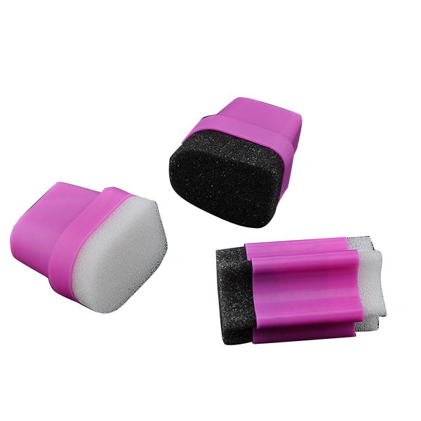 

3pcs/set 2018 new diy nail art stamping scraper gradient sponge print head seal nail art polish decoration, White