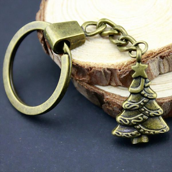 

6 pieces key chain женщины кольца для ключей автомобиля брелок для ключей елка 29x18mm, Slivery;golden