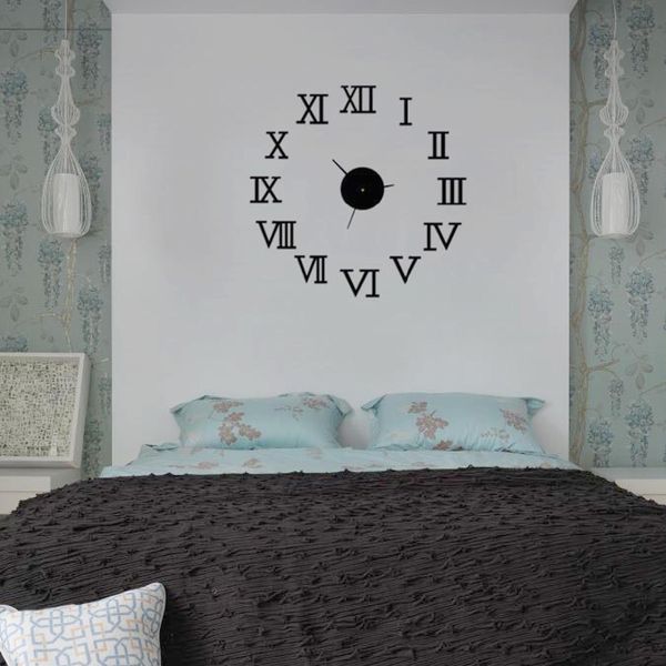 3d Acrylic Mirror Wall Clocks Home Decor Modern Diy Self Adhesive