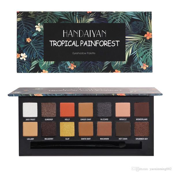 

2018 new free shipping handaiyan 14 color eye shadow pearlescent matt eye shadow big eye shadow makeup tray