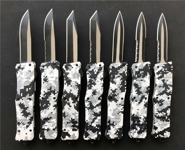

8" 616 Double action auto knives Winter Digital Camo Medium Size A161 self defence EDC camping tools Auto knife Wholesale P59Q