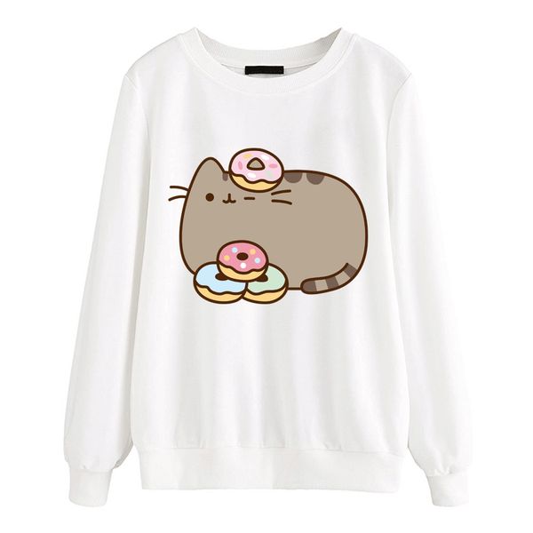 

pullovers autumn fleece fleece style hoodies kawaii cartoon cat clothes women white black tracksuits 2018 new sweatshirts