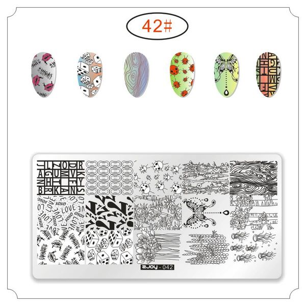 

1pc nail art stamping plate rectangle chinese bamboo dice skull eagle tree christmas deer flower manicure polish stencil new hot, White