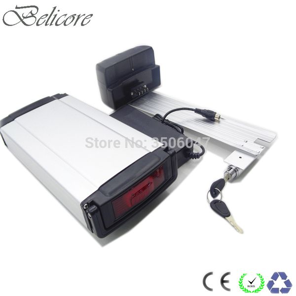 

eu us no tax rear rack 24v 12ah 250w e-bike luggage battery pack with 29.4v 2a charger