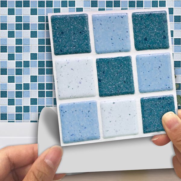 

funlife10*10cm colorful modern mosaic self-adhesive waterproof tv background bathroom room decor tile sticker wall art mts014