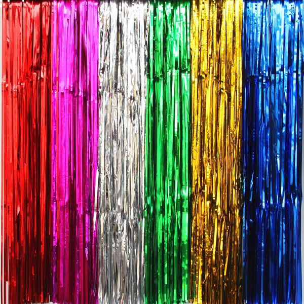 Cortinas de chuva a laser colorido para casa casamento palco pano de fundo decoração suprimentos de plástico borla chuvas fita venda quente 8be3 bb