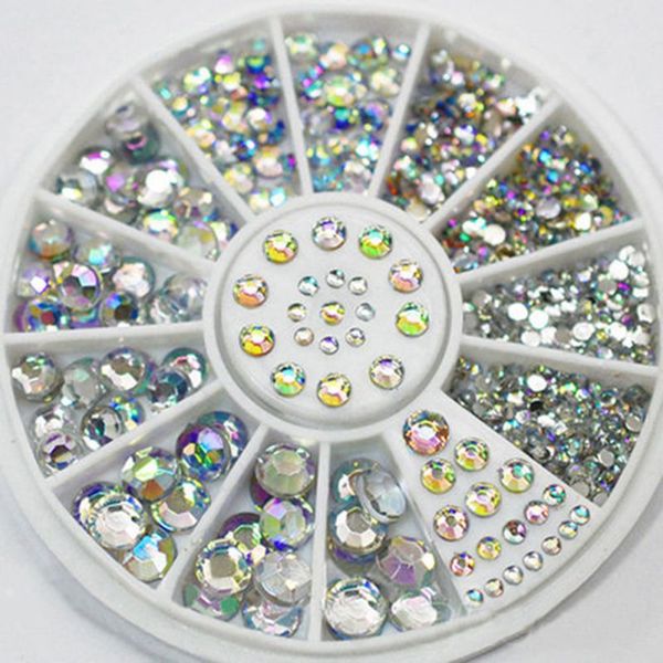 

1.5mm/2mm/3mm/4mm mixed silver round rhinestones for acrylic uv gel shinning nail art decoration in wheel, Silver;gold