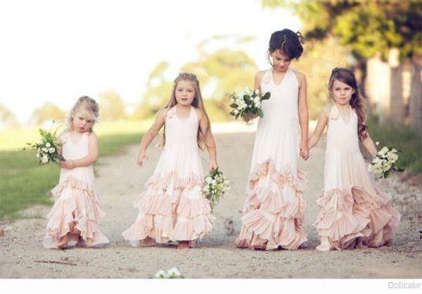 boho flower girl dresses pink