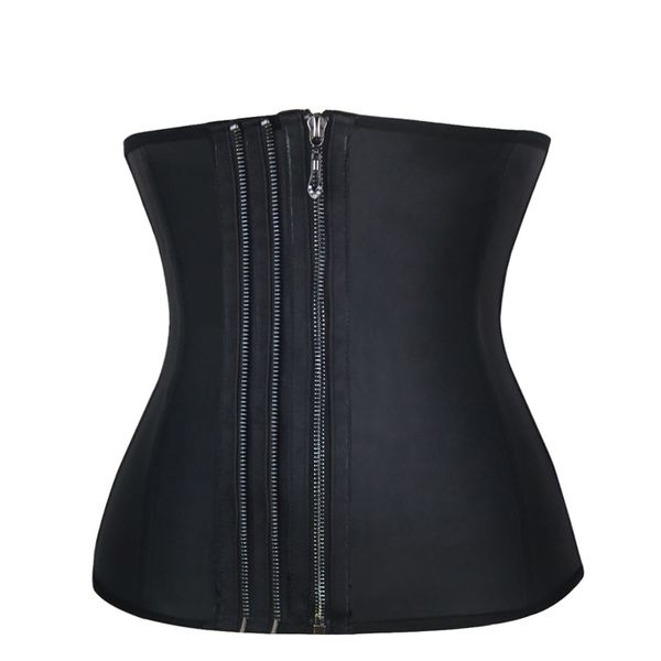 

steel boned latex corset waist trainer cincher control underbust bustier slimming body 9 steel bones 3 zippers plus size xs-6xl, Black;white